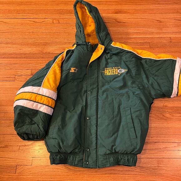 Vintage Starter Green Bay Packers Jacket Mens Medium Coat Puffer